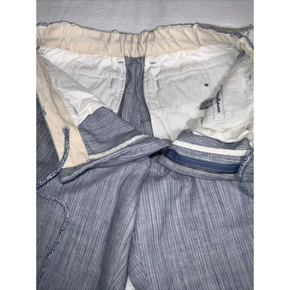 Tommy Bahama Men's Small Chambray Blue Harbor Herringbone Linen Blend Shorts - Picture 6 of 6